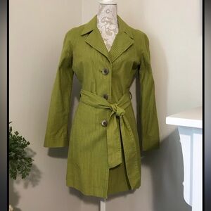 J. Jill Green Trench Coat with Belted Waist